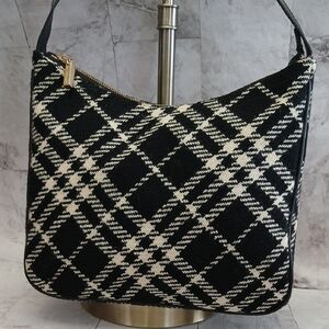 Burberry Black and Cream Check Shoulder Bag